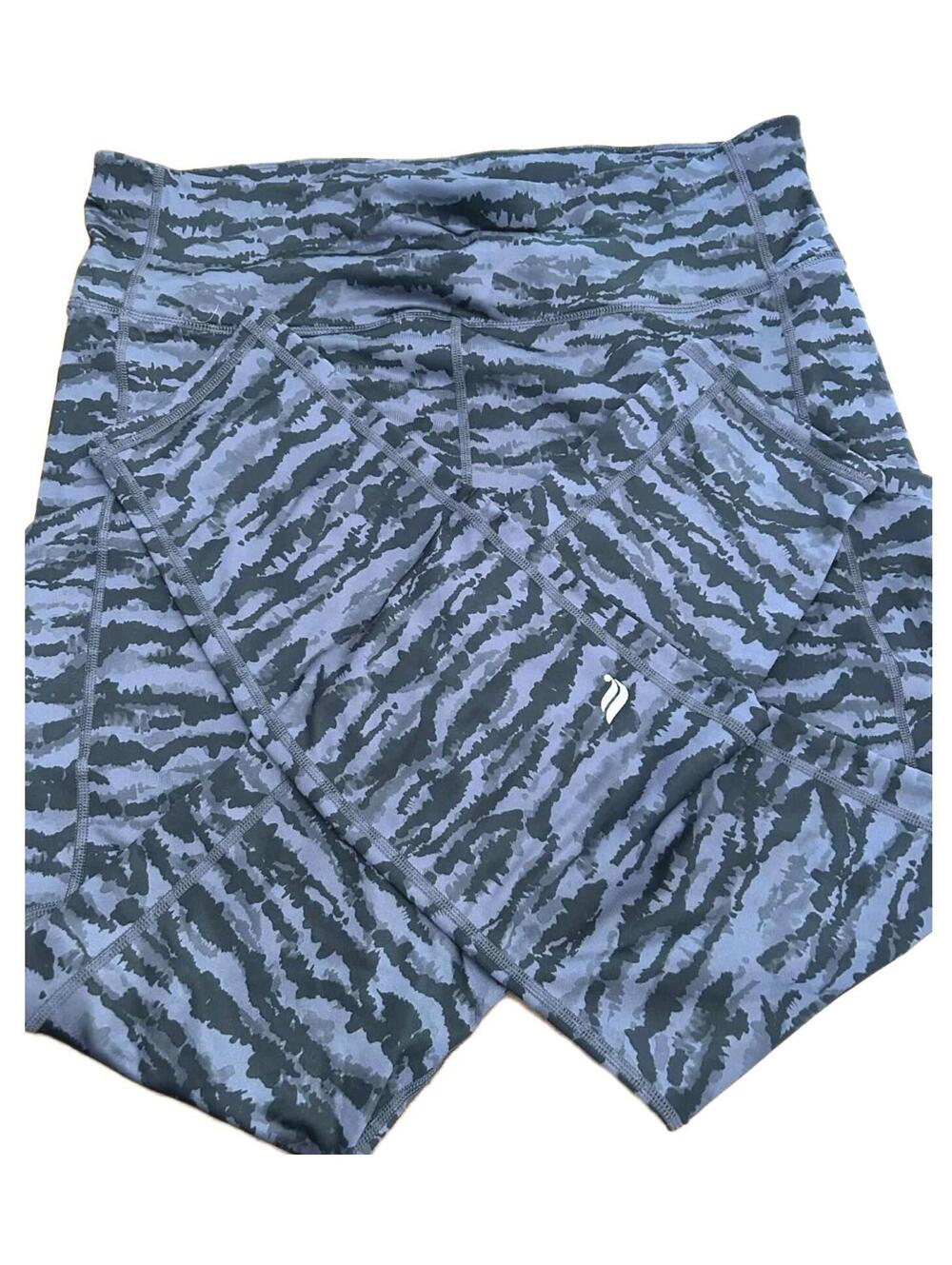 Fabletics Tigress Therma FlexHigh Waist ColdWeather Leggings Blue Black 32W Sz L